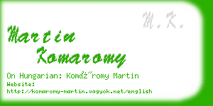 martin komaromy business card